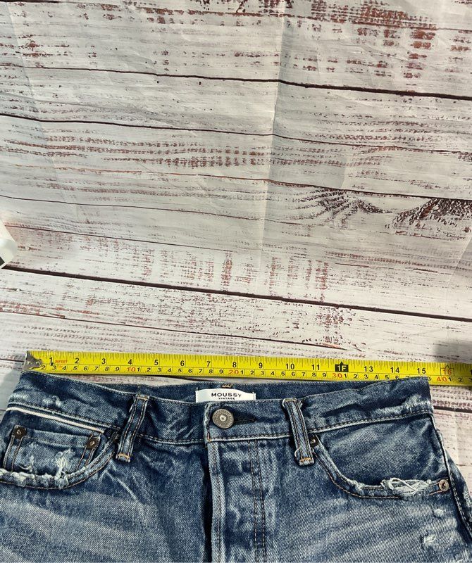 Moussy Vintage Howa Women's Denim Jeans Distress Size 27 Made in Japan