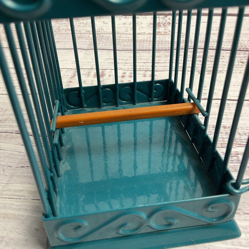 American Girl Blue Metal Parrot Bird Cage 4"