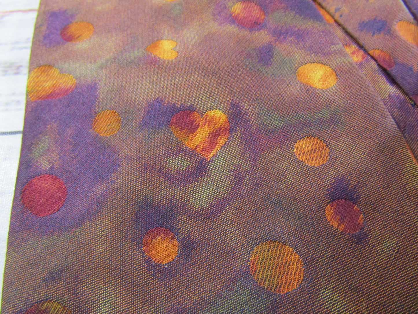 Moschino Men's Multi-Color Heart Polka Dot Pattern Silk Tie Made in Italy