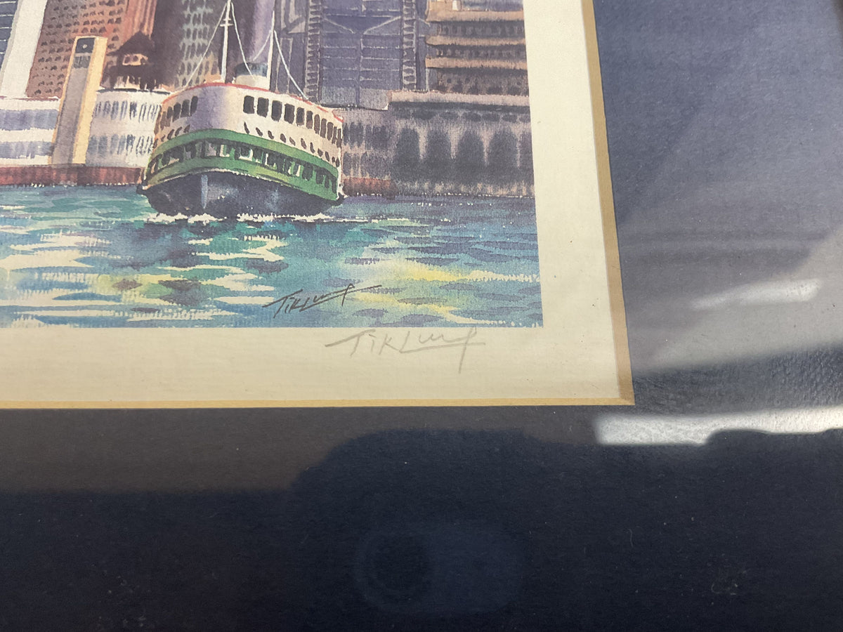 Star-Ferry Watercolor Print by Tik Lung Numbered and Signed Framed