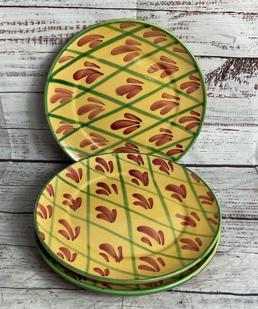 Lamas Vintage Italian Hand-Painted 8" Set of 3 Plates Multicolor