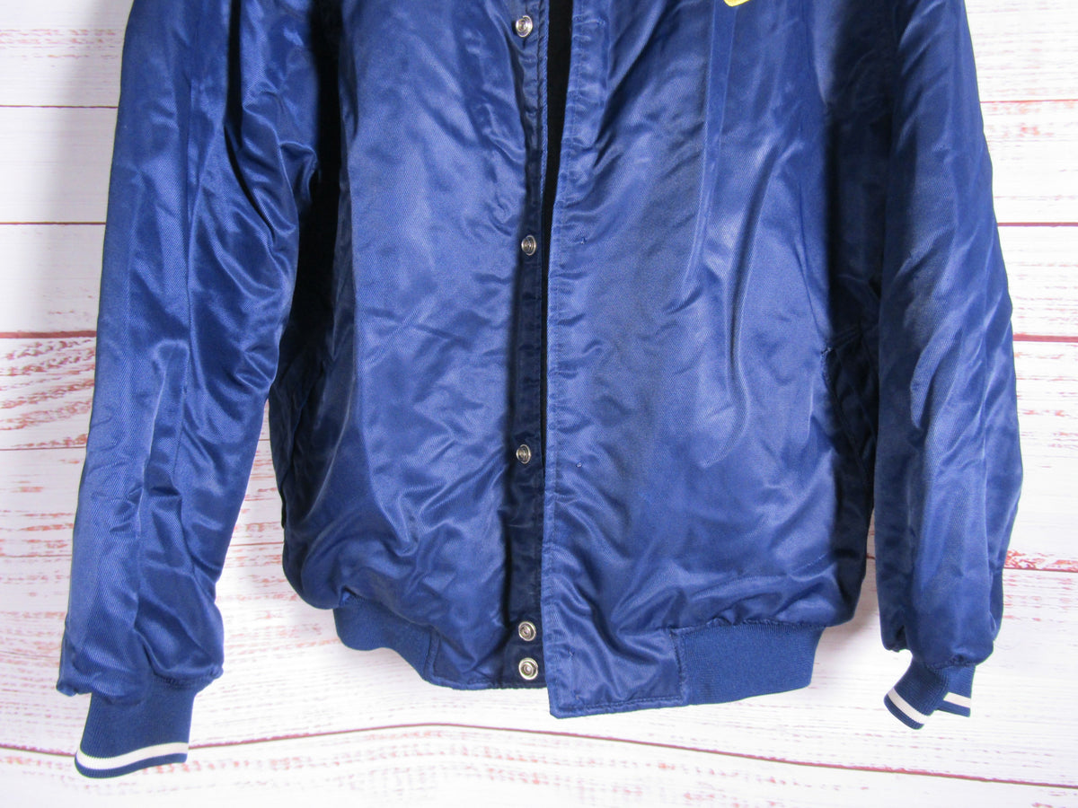 DAMAGED Vintage 1990's Nike Men's Blue Nylon Jacket Size XL