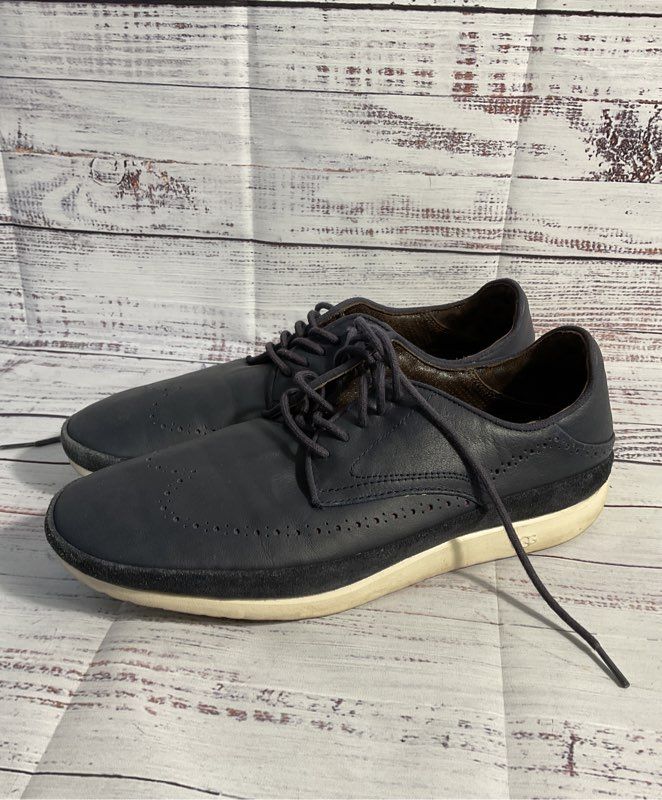 UGG Energ Cali Wingtip Derby Dress Soft Comfort Leather MEN'S 9 Blue #1090413