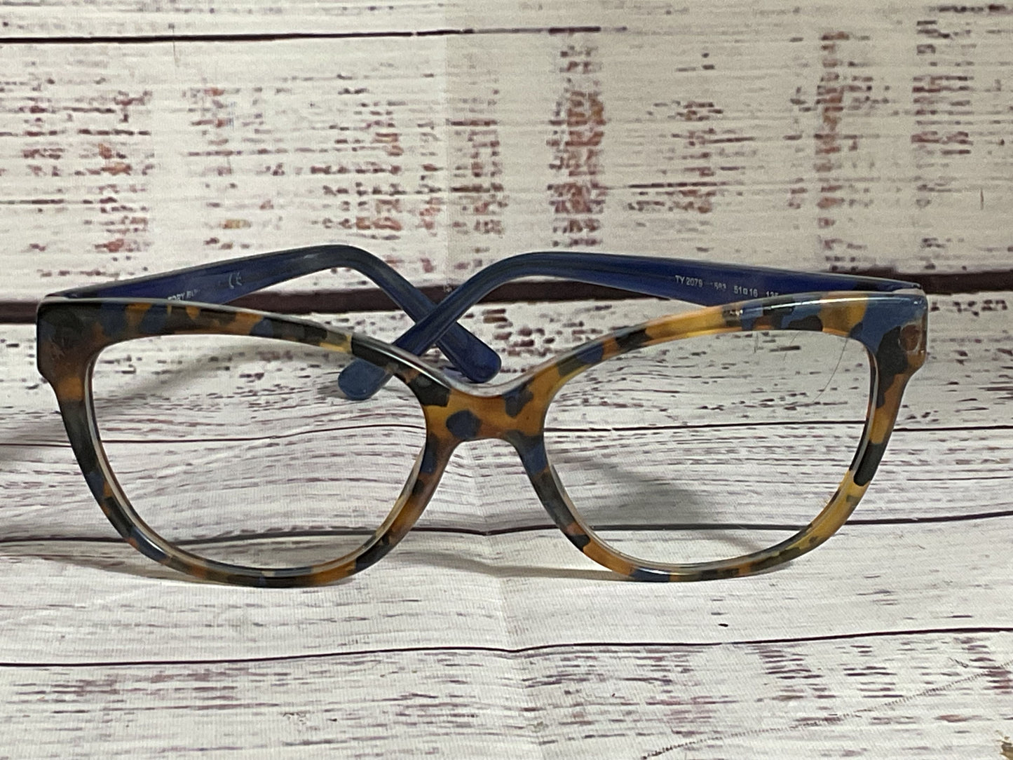 TORY BURCH TF2079 Unisex Brown Tortoise Blue Eyeglasses 51[ ]16 135 FRAMES ONLY