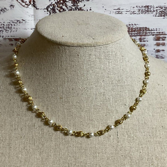 NAPIER Gold Tone & Faux Pearl 17" Necklace