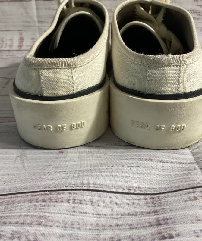 Fear of God Men's Canvas 101 Backless White Sneakers Size 46 EU / 13 US