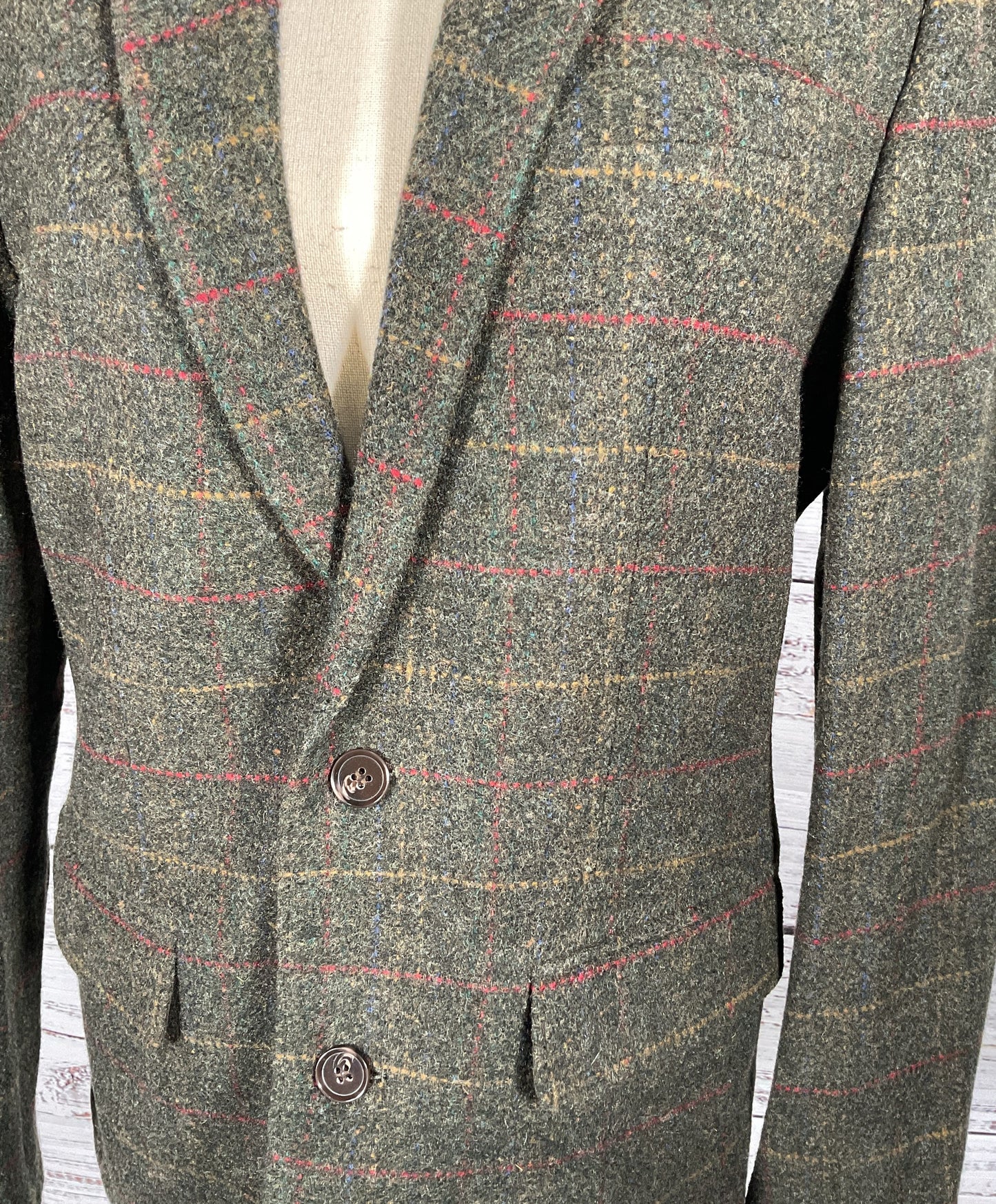 Fossil Pinstripe Taylor Wool Blazer Green 38