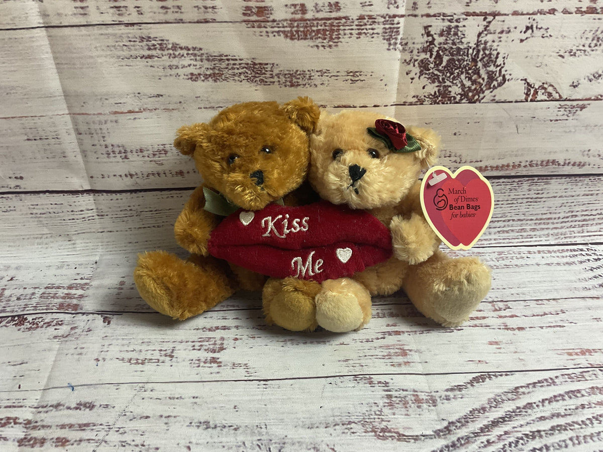 Vintage March Of Dimes Bean Bags For Babies Tommy And Tammy Valentines Bears