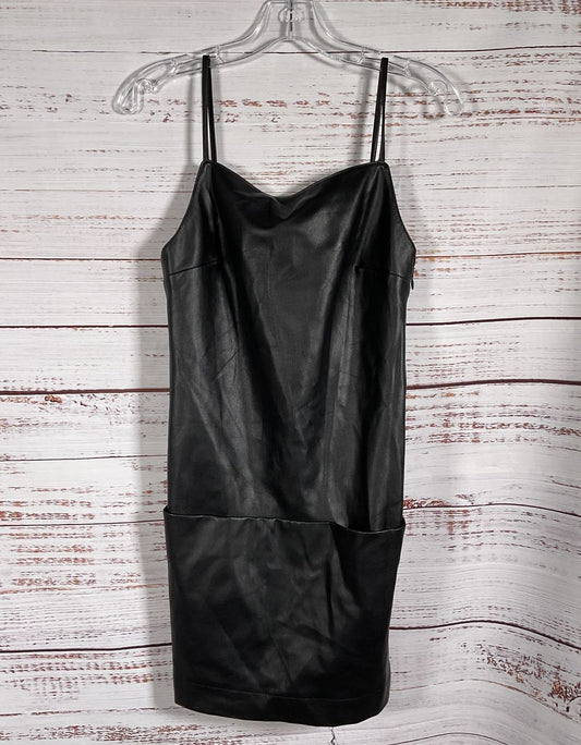 Staud Diego Vegan Leather Mini Dress Black XS