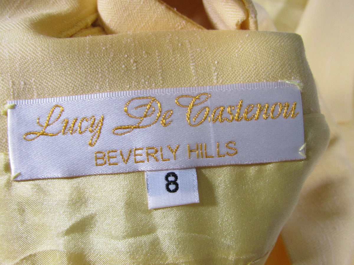 Lucy De Castenou Women's Yellow Skirt Suit Size 8