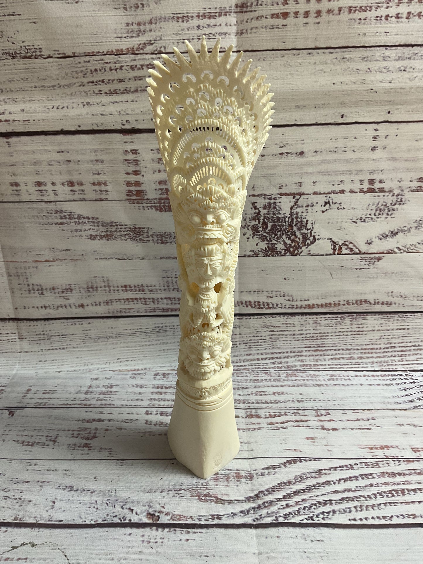 Indonesian Balinese Bovine Bone Carved Totem Sculpture