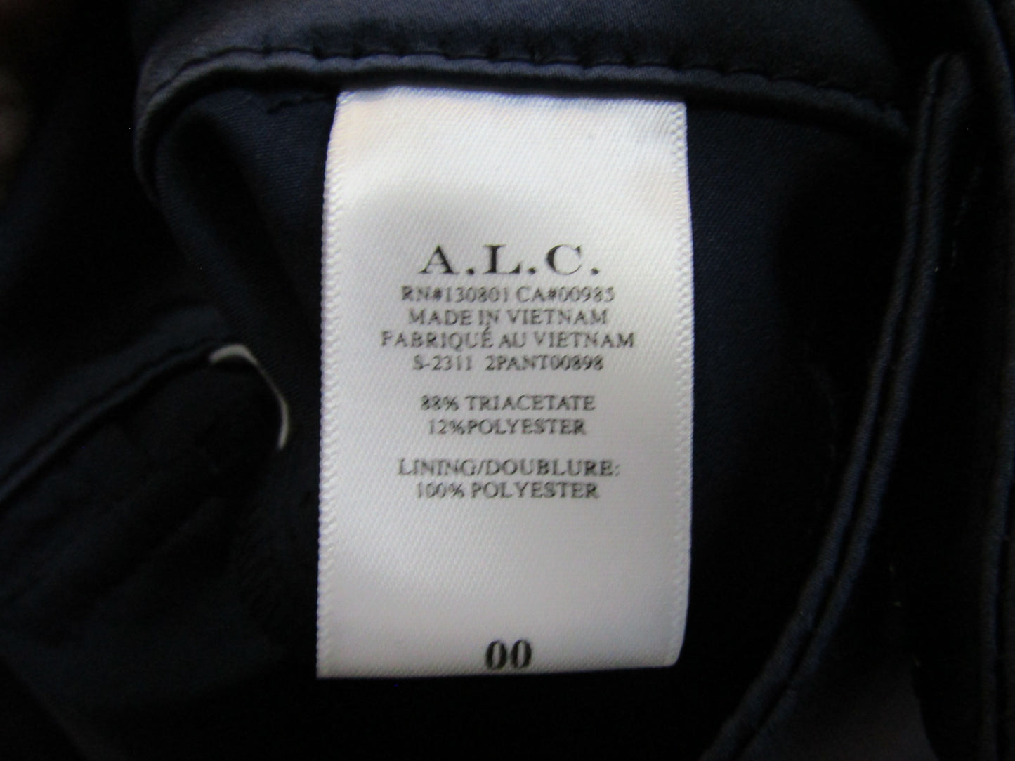 A.L.C. Bryan Women's Navy Blue Satin Cargo Pants Size 00