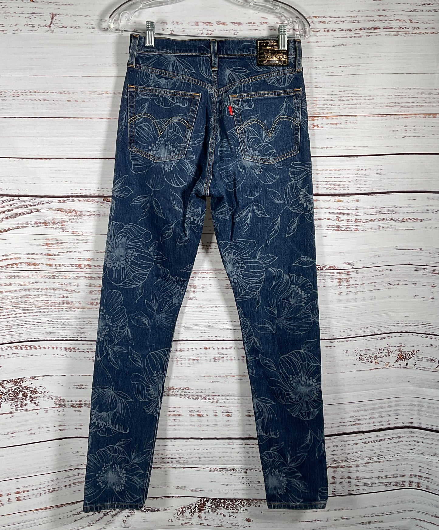 Levi's Farmgirl Flowers 501 Floral Print Skinny Jeans Blue W26 L32