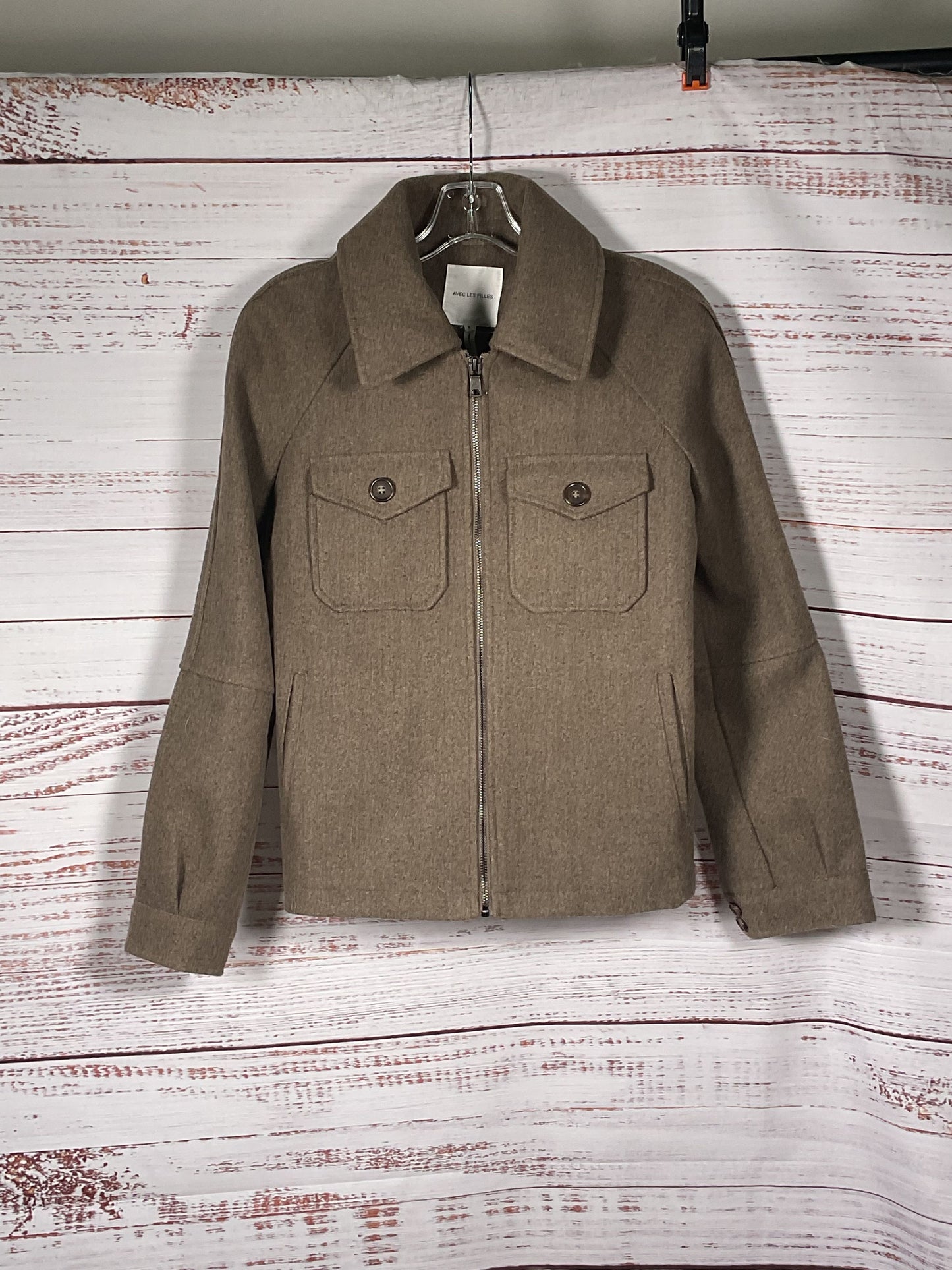 Avec Les Filles Brown Zip Up Jacket - Size S