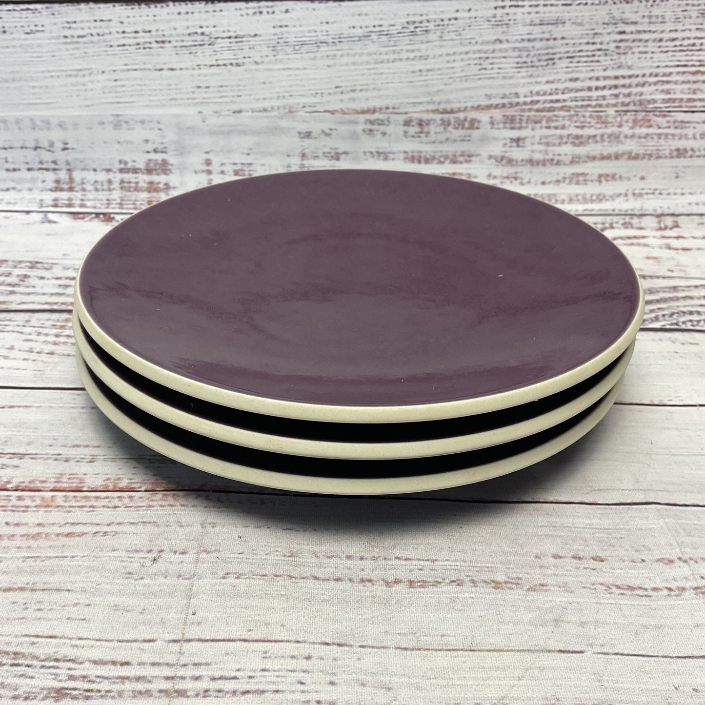 Sasaki Colorstone Plum Purple 7.5" Salad Plates Lot Of 3