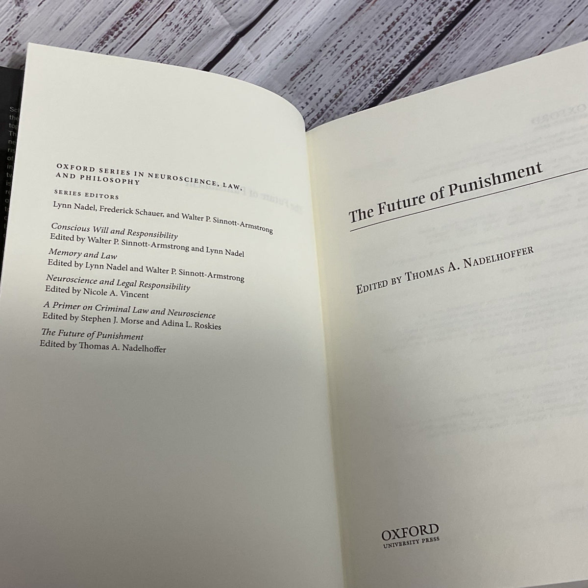 The Future of Punishment by Thomas A. Nadelhoffer- Oxford Series