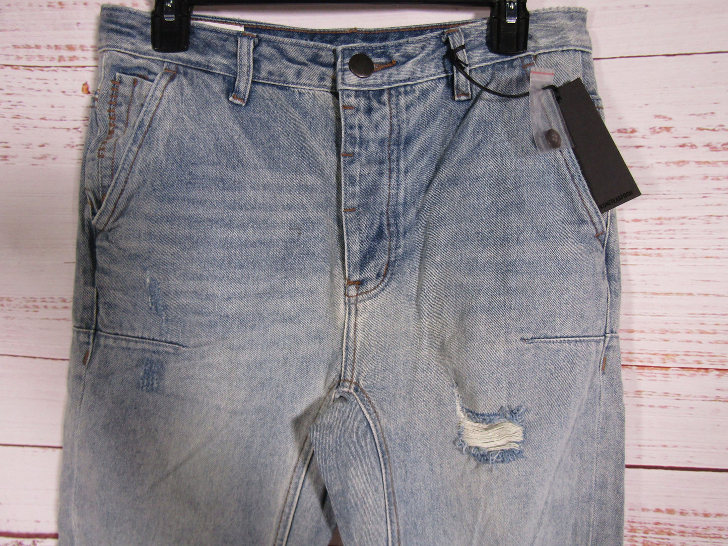 One Teaspoon Mr Browns Men's Blue Storm Distressed Jeans Size 28
