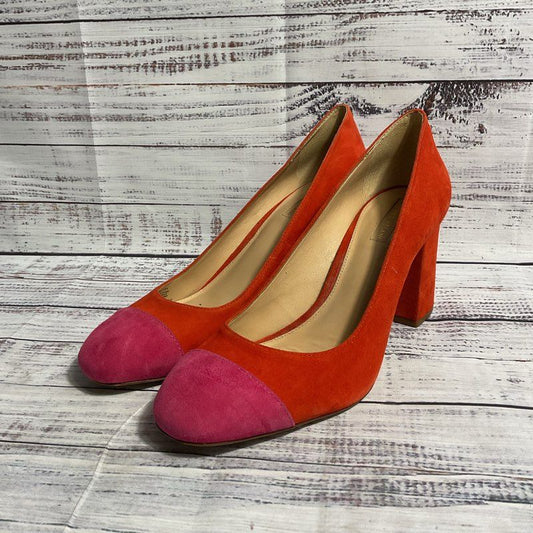 Antonio Melani Belitsa Red & Pink Suede Round Toe Pump Heel Women's Size 9