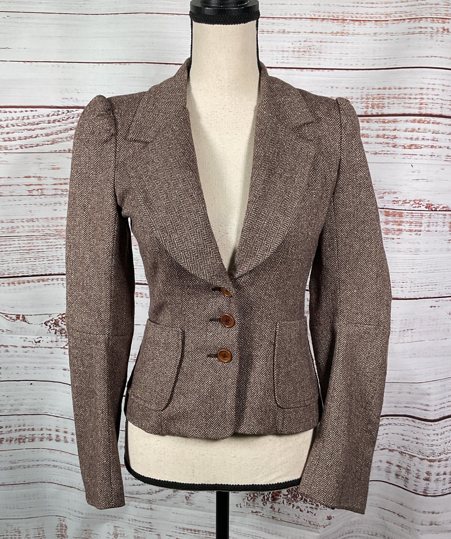 Mason Tweed Herringbone Blazer Brown 4