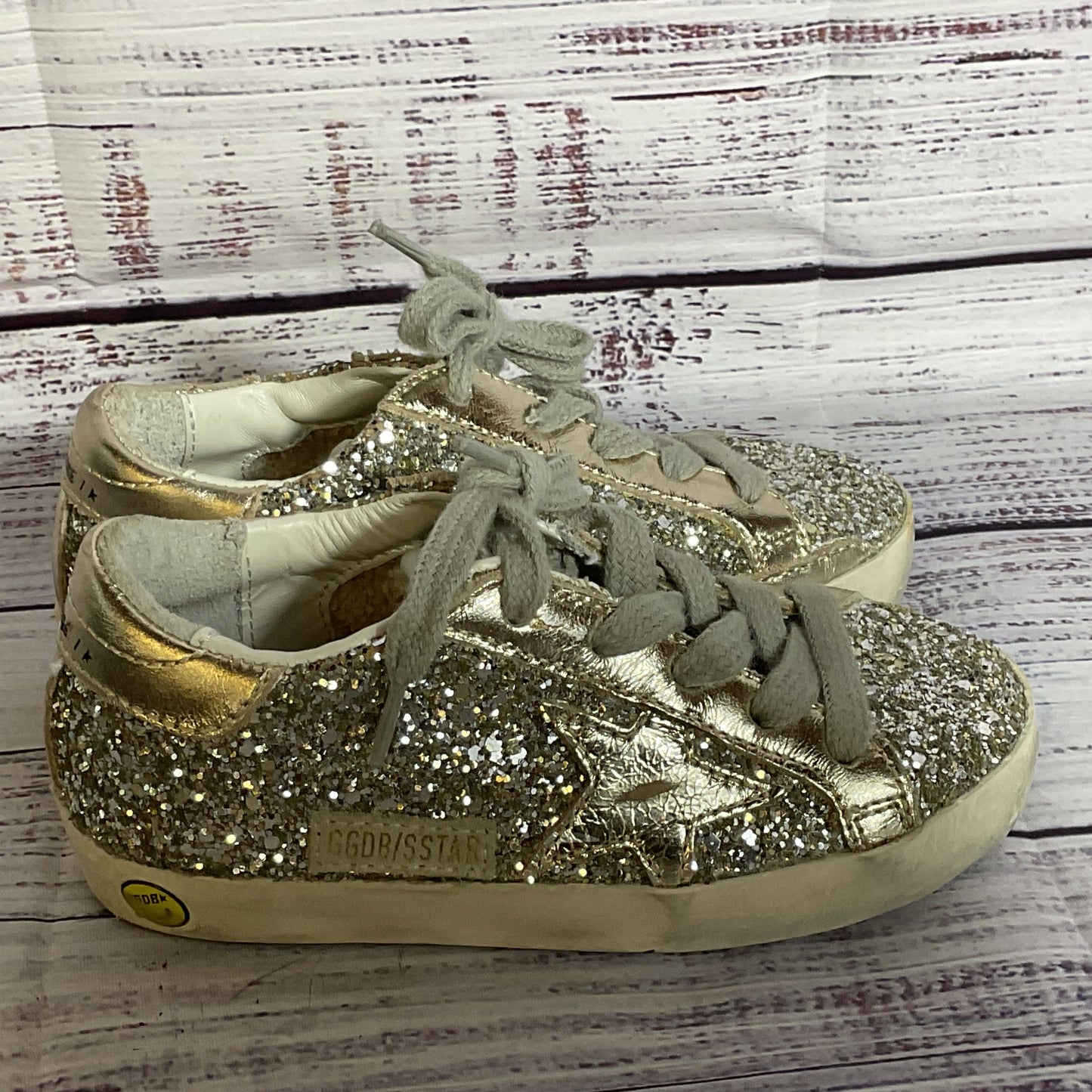 GOLDEN GOOSE Superstar Toddler Gray Glitter Sneakers- SZ 25 (SEE SIZE CHART)