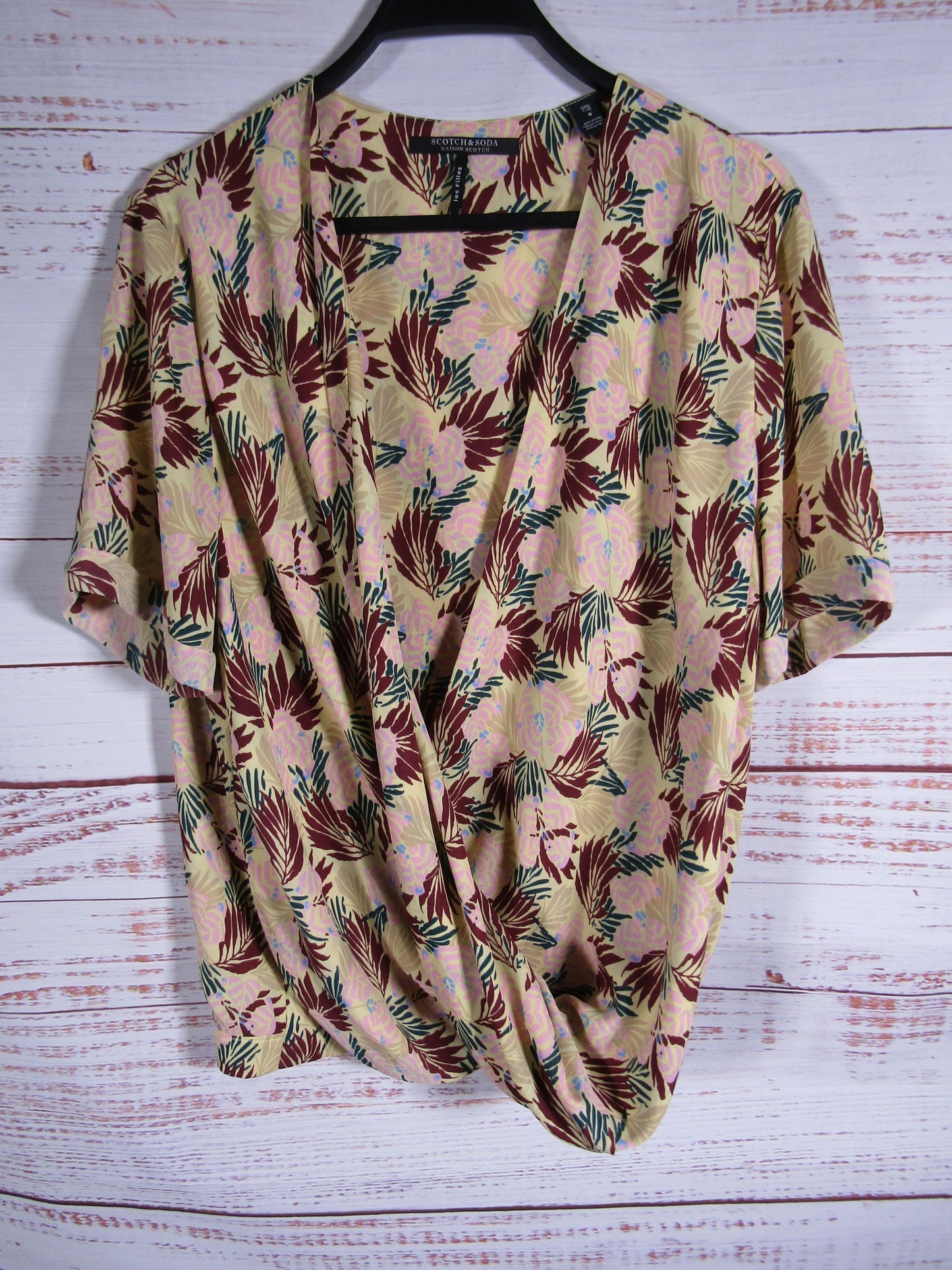 Scotch & Soda Women's Floral Print Open Front Blouse Size 4