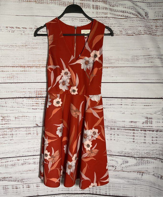 NWT Women's Ted Baker Floral Print Dress Size 0/XS Retail $245