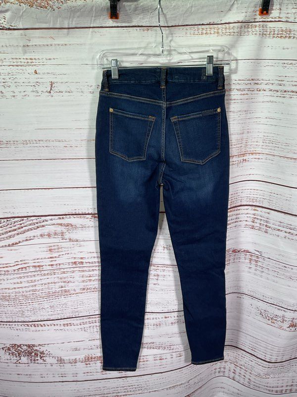 7 For All Mankind High Waist Ankle Skinny Jeans Blue Size 25 Women's