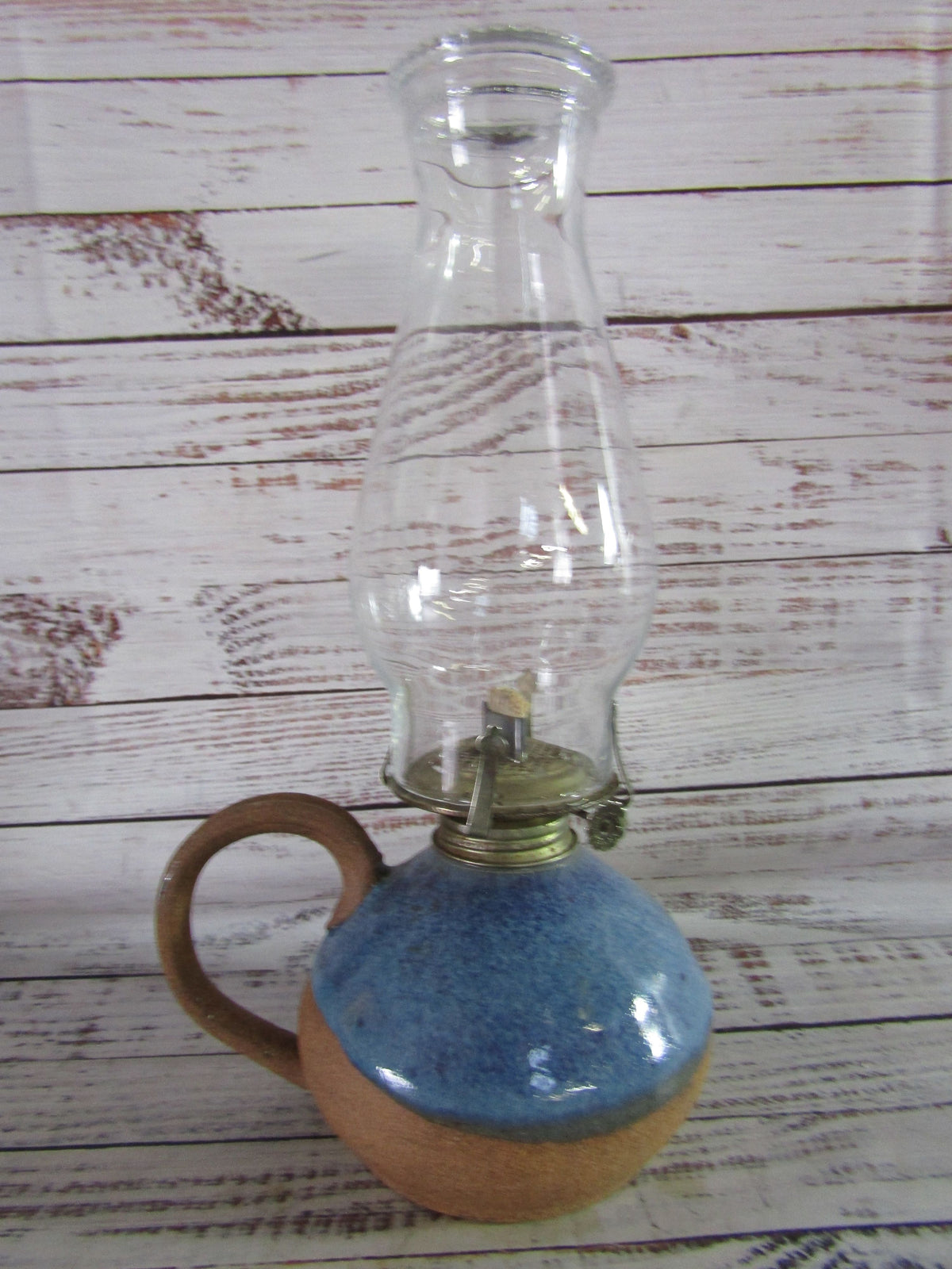 Handcrafted Glazed Ceramic Hurricane Lamp