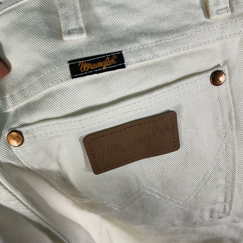 Wrangler Vintage 90s Cowboy Cut Slim Fit 936WHI Cream Denim Jeans - Size 30x32