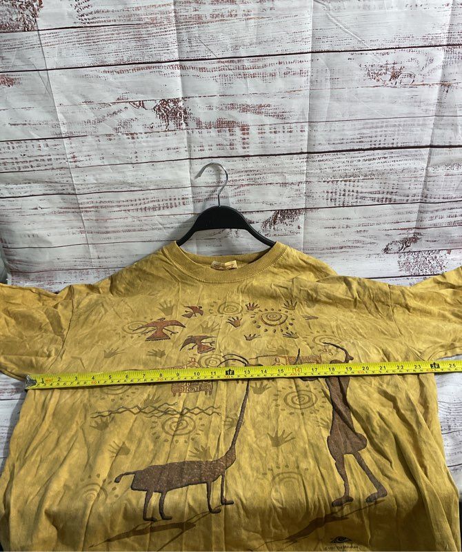 Vintage The Mountain Native American Cave Art Tie Dye Graphic T-Shirt 1997 XL