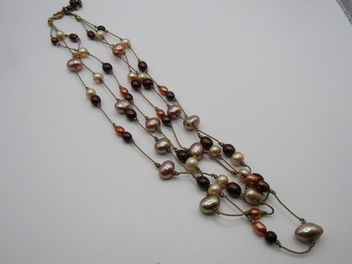 18.5" Multi-Strand Freshwater Baroque Pearl Necklace