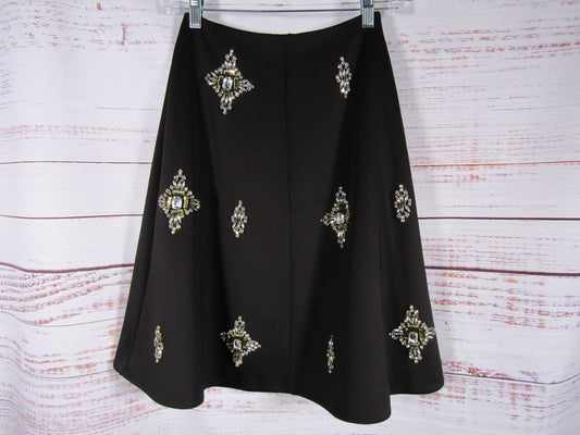 Ted Baker Samya Women's Black Embellished A-Line Skirt Size 2