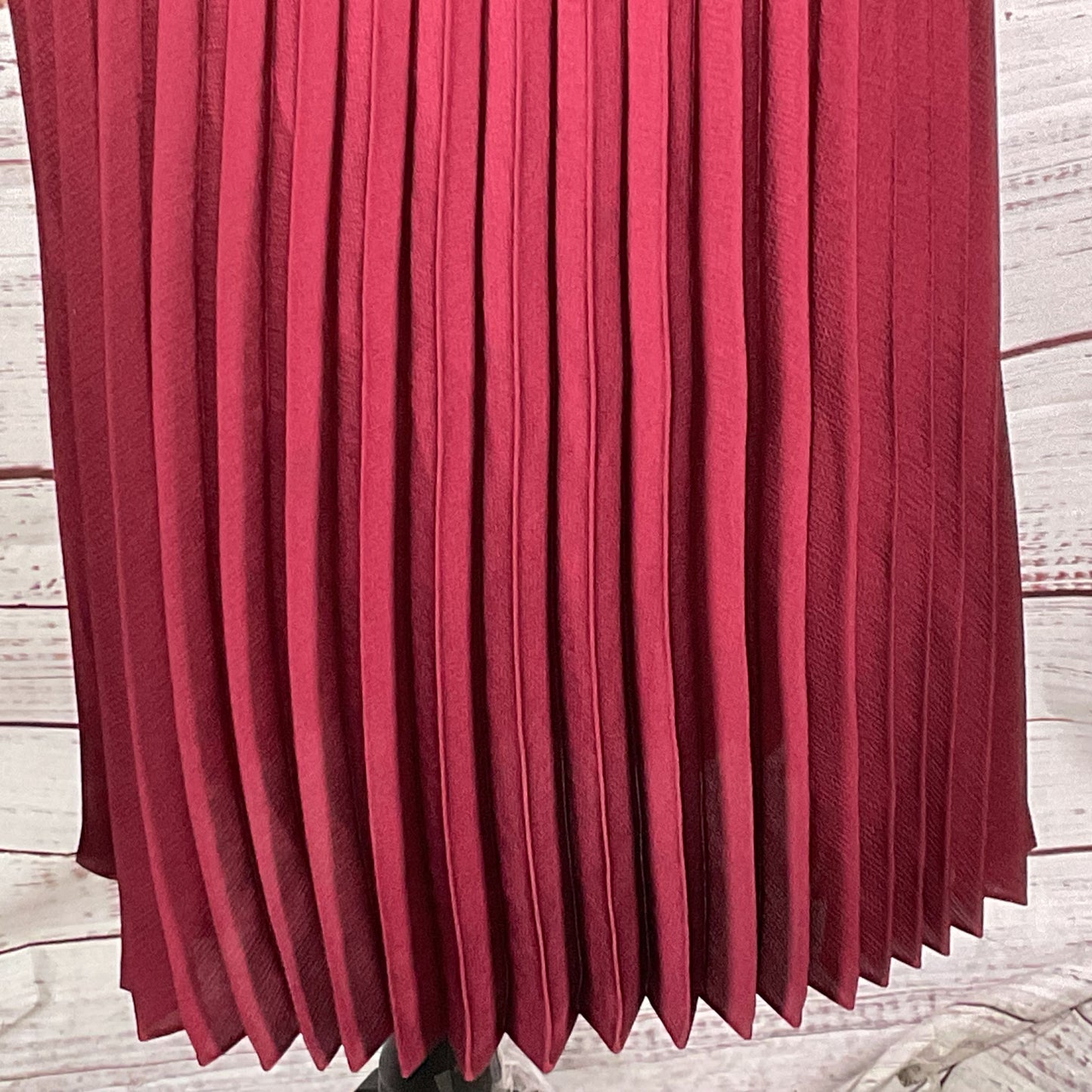 SEZANE Women's Burgundy Pleated Long Skirt- SZ 36