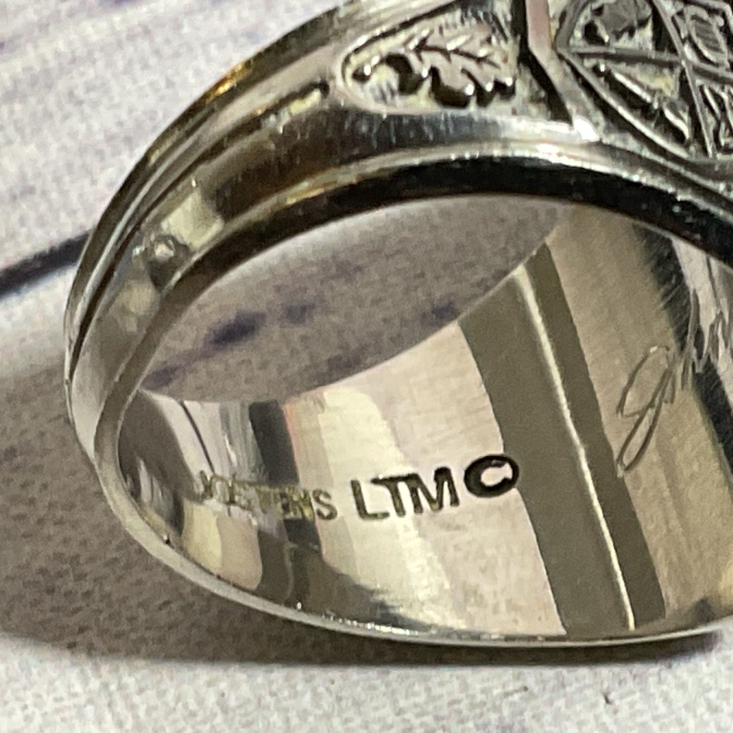 JOSTENS LTM Silver Tone & 10mm Lavender Sapphire Gorman Bishop Class Ring SZ 8.5