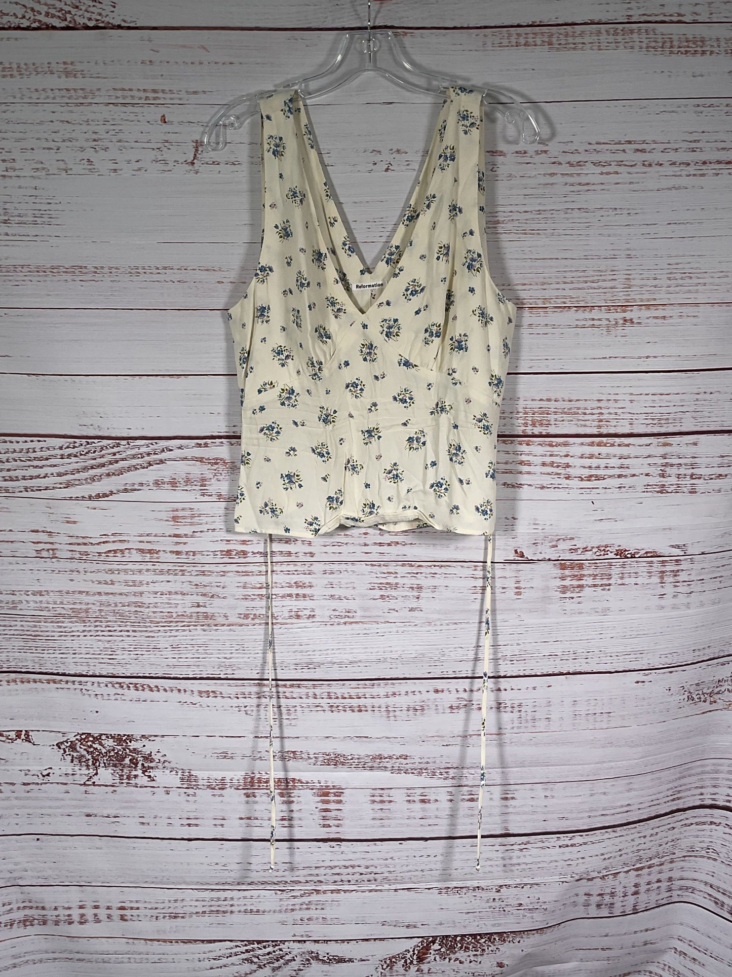 Reformation Beige Floral Tank Top - Size L