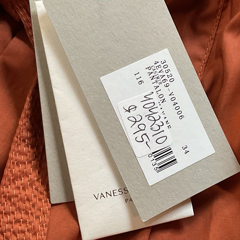 NWT VANESSA BRUNO Paris Women's High Waist Casimir Pantalon Pants- SZ 34/ 0 US