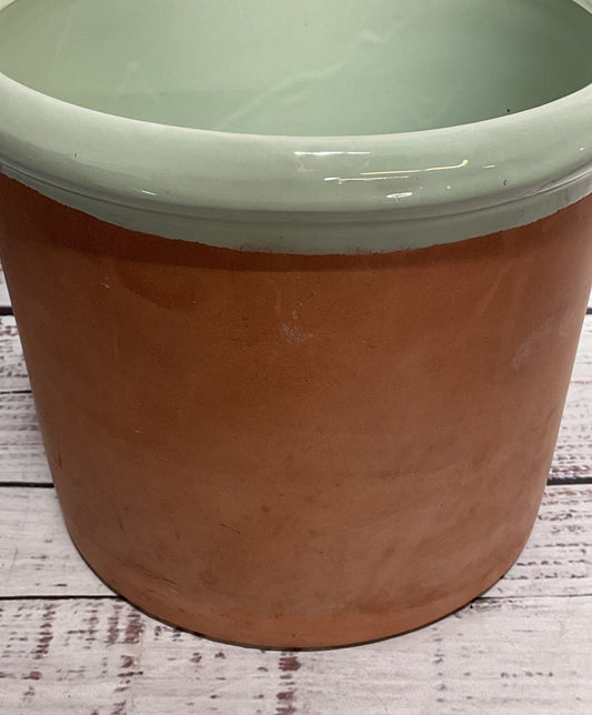 Modern Hand Made Medium Terracotta Container Green Brown