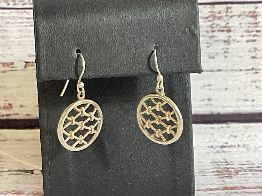 Sterling Silver Rope Weave 1 3/8" Dangle Earrings- 4.37g