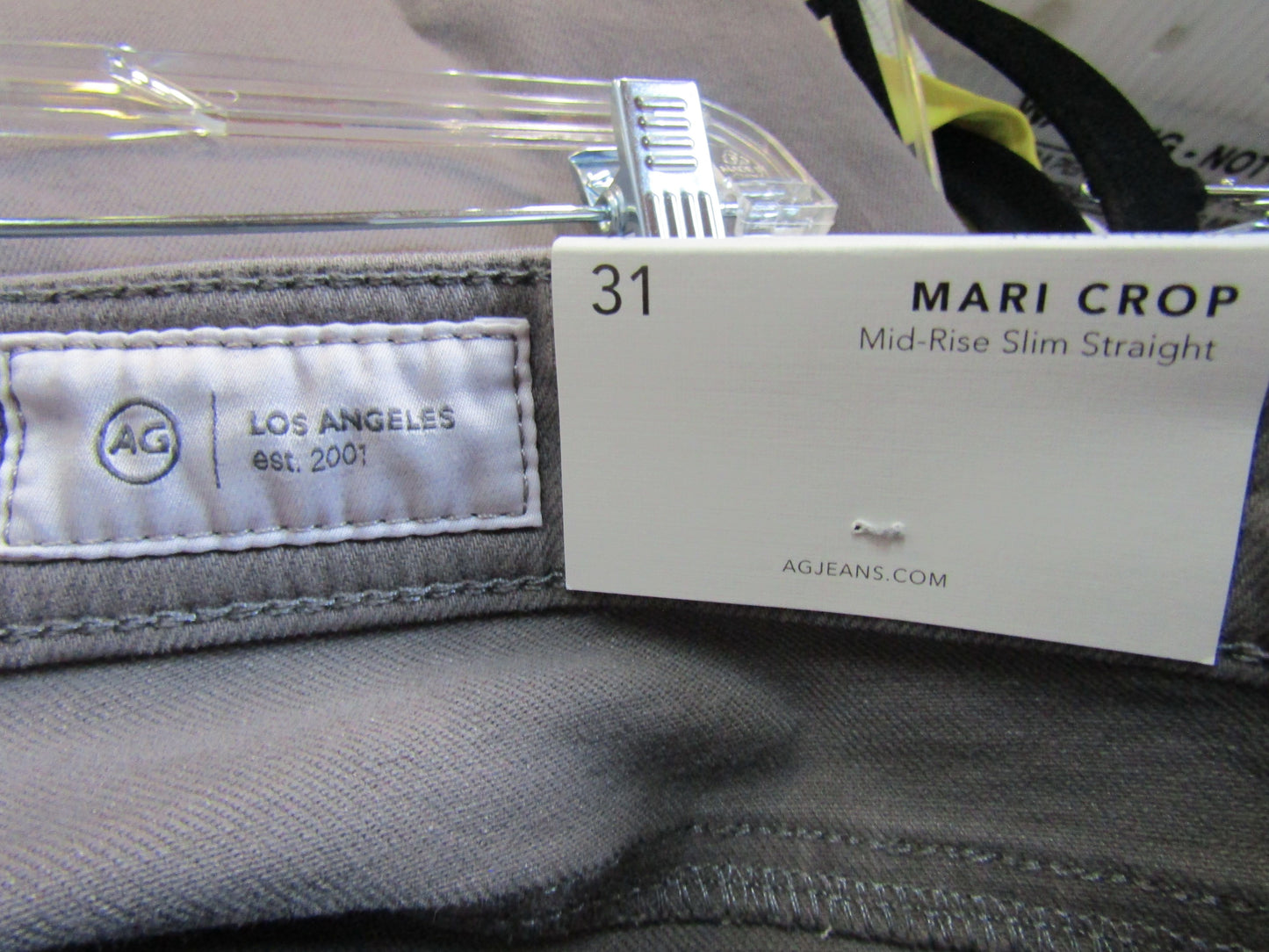 Adriano Goldschmied Mari Crop Women's Gray Mid-Rise Slim Straight Jeans Size 31