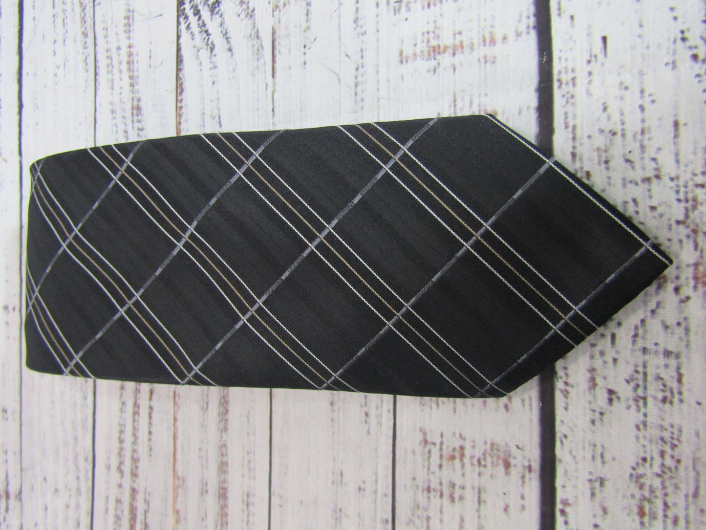 Giorgio Armani Men's Black Striped Silk Tie Made in Italy
