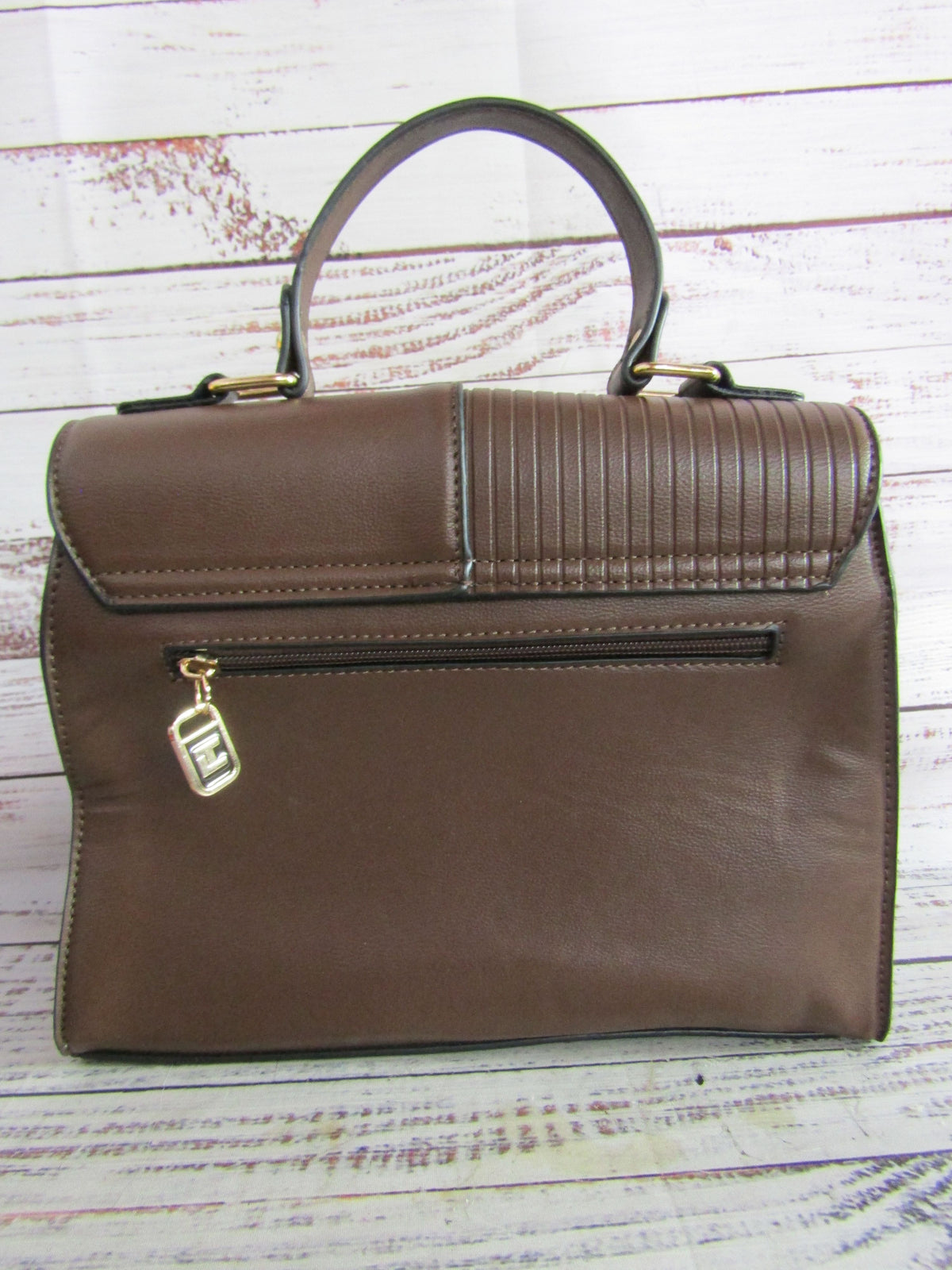 Ted Lapidus Women's Brown Faux Leather Satchel/Top Handle Bag