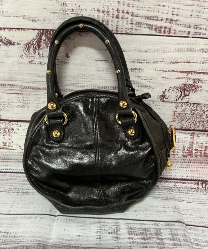 Women's Rough Roses Small Leather Handle Bag w/gold hardware MISSING STRAP