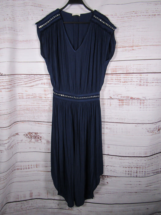Ramy Brook Women's Blue Studded Accent Sleeveless Midi Dress Size M