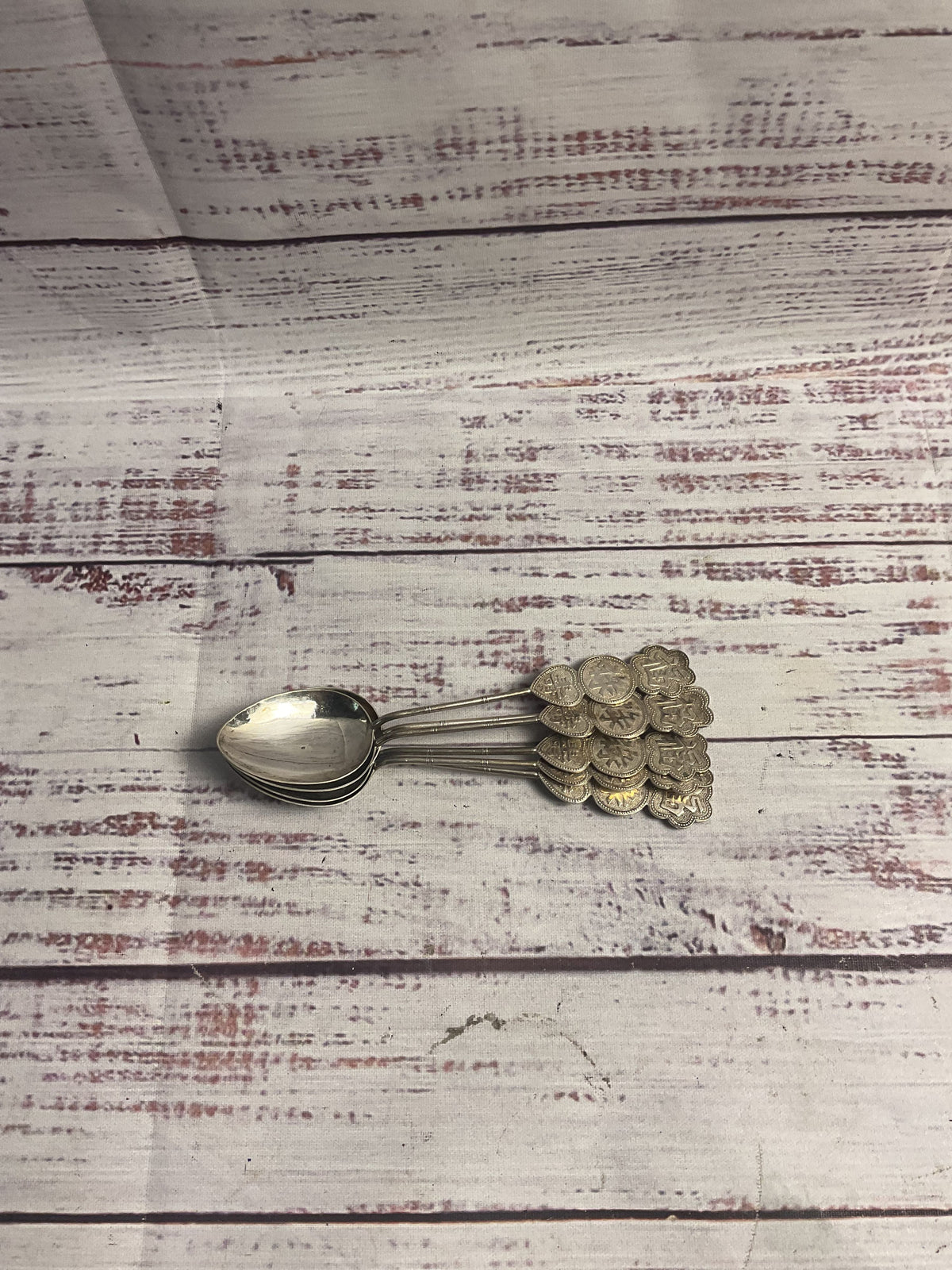 Vintage Set Of 6 Hong Kong Silver Plated Teaspoons