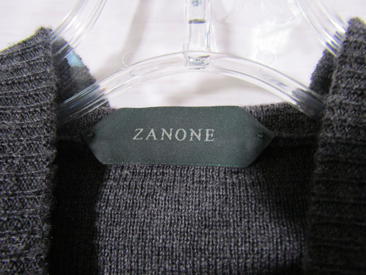 Zanone Men's Gray Wool Hoodie Sweater Size M