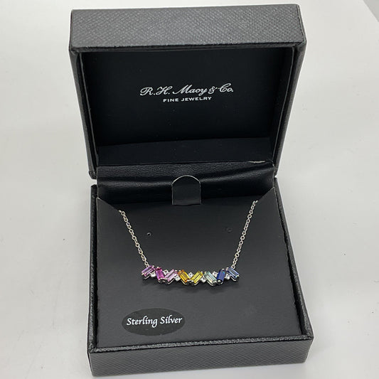NEW MACY'S Sterling Silver Lab Created Multi Color Stones
