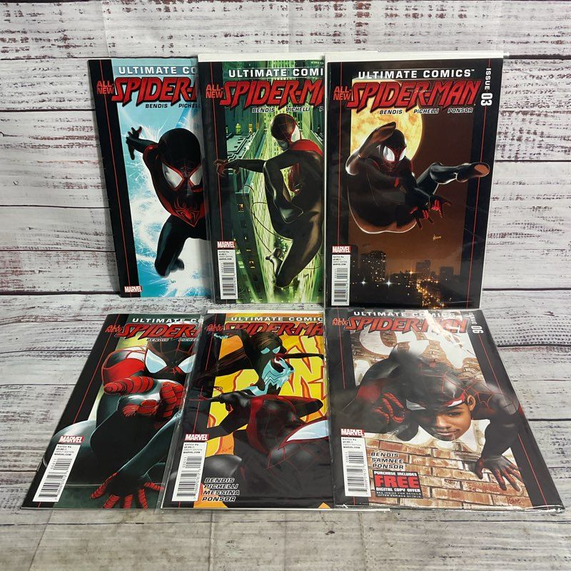 Ultimate Comics All-New Spider-Man #1-6 Bendis Miles Morales Comic Book Set 2011