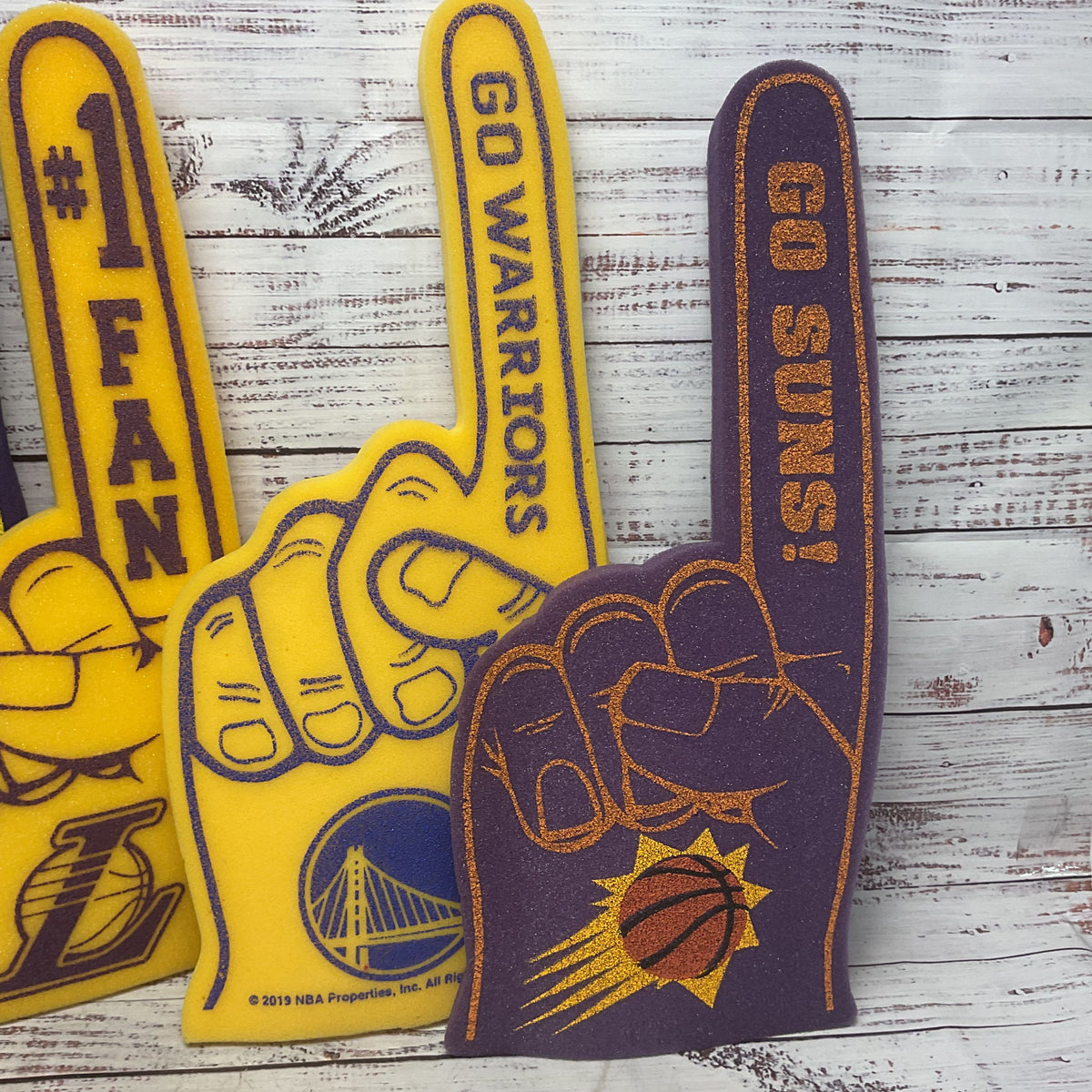 LA Lakers Phoenix Suns Golden State Warriors NBA Basketball Foam Finger Lot Of 4