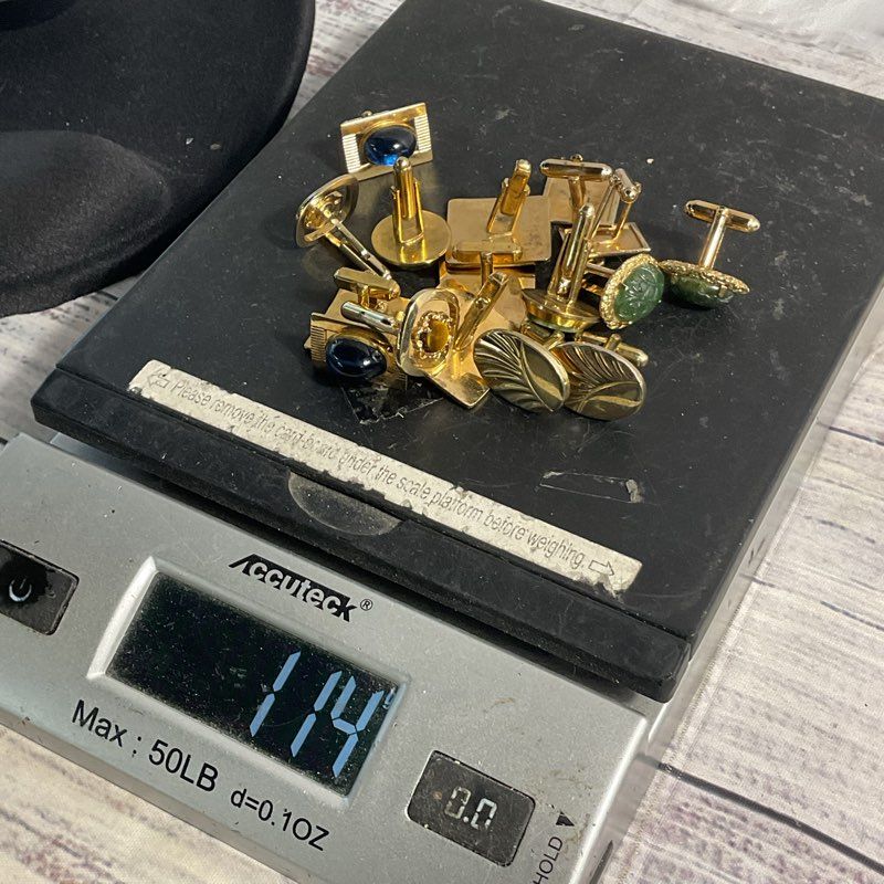 Lot of 8 Vintage Gold Tone Anson Mixed Style Cufflink Sets