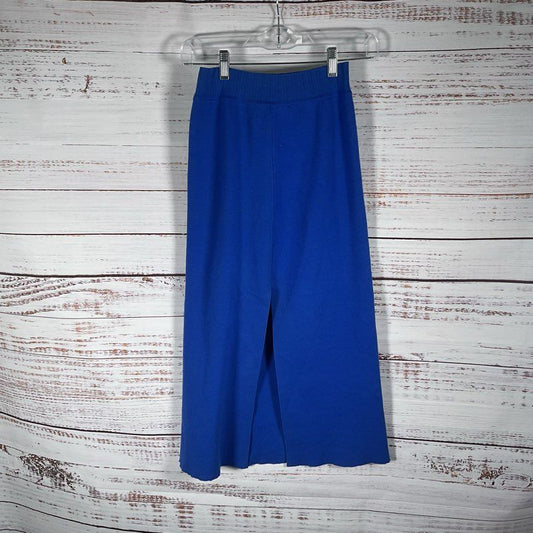 Simon Miller Blue Silk Mohair Blend Knit Split Leg Midi Skirt Read Description